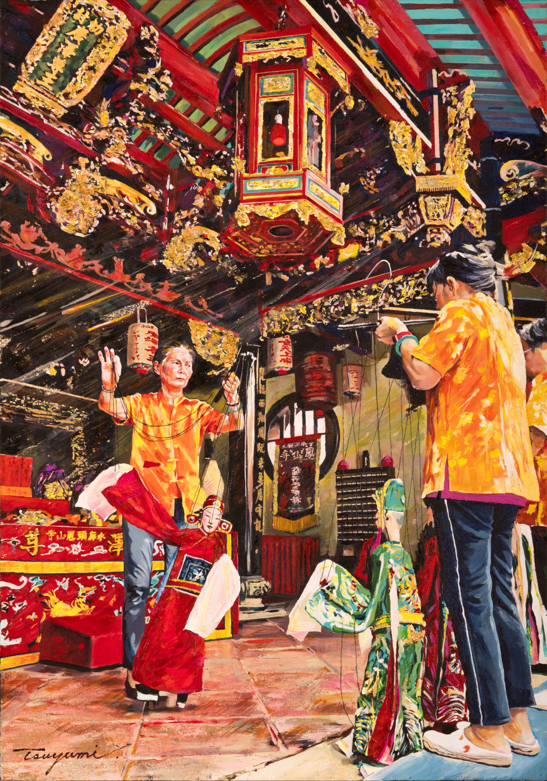 ホン・サン・シー寺院に響く、伝統福建人形劇〈格藝(Ge Yi)〉の舞