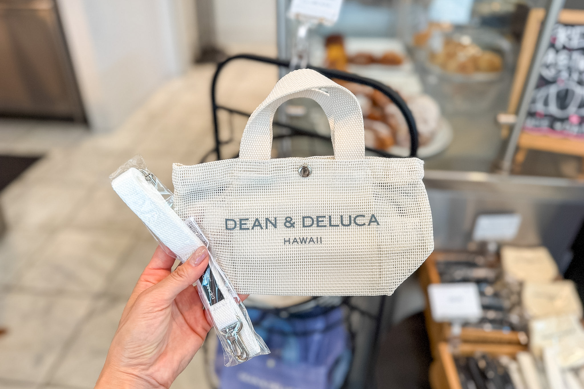 DEAN&DELUCA XSメッシュトート 白